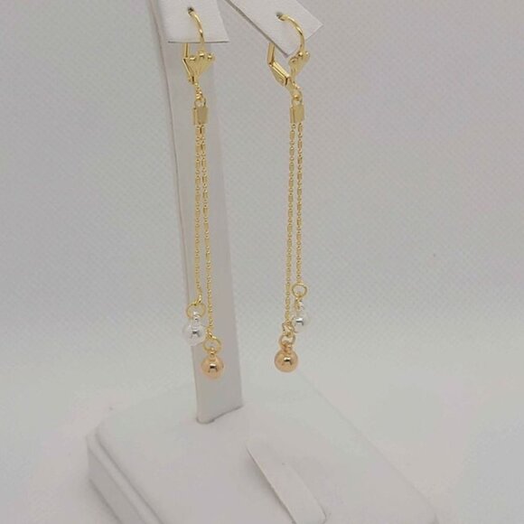 Jewelry - Brand New Brazilian 18k Gold filled Dangle with three tone colors  Earrings